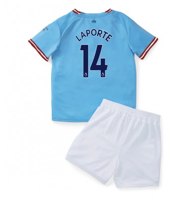 Manchester City Aymeric Laporte #14 Hjemmedraktsett Barn 2022-23 Kortermet (+ Korte bukser)